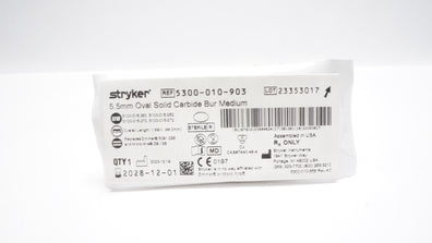 Stryker 5300-010-903 5.5mm Oval Solid Carbide Bur, Medium